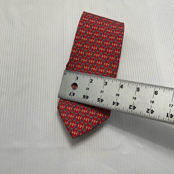 Brooks Brothers Makers Red Horsebit Silk Tie Necktie - Picture 2 of 5